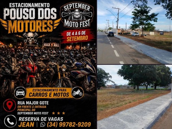Estacionamento do Jean oferece vagas para o Setember Moto Fest