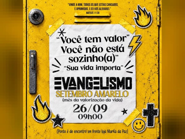 Igreja promove ação do Setembro Amarelo na Avenida Paracatu