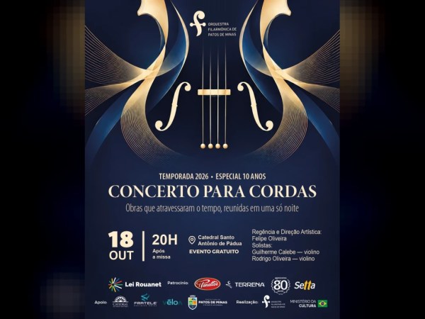 Filarmônica apresenta concerto gratuito na Catedral